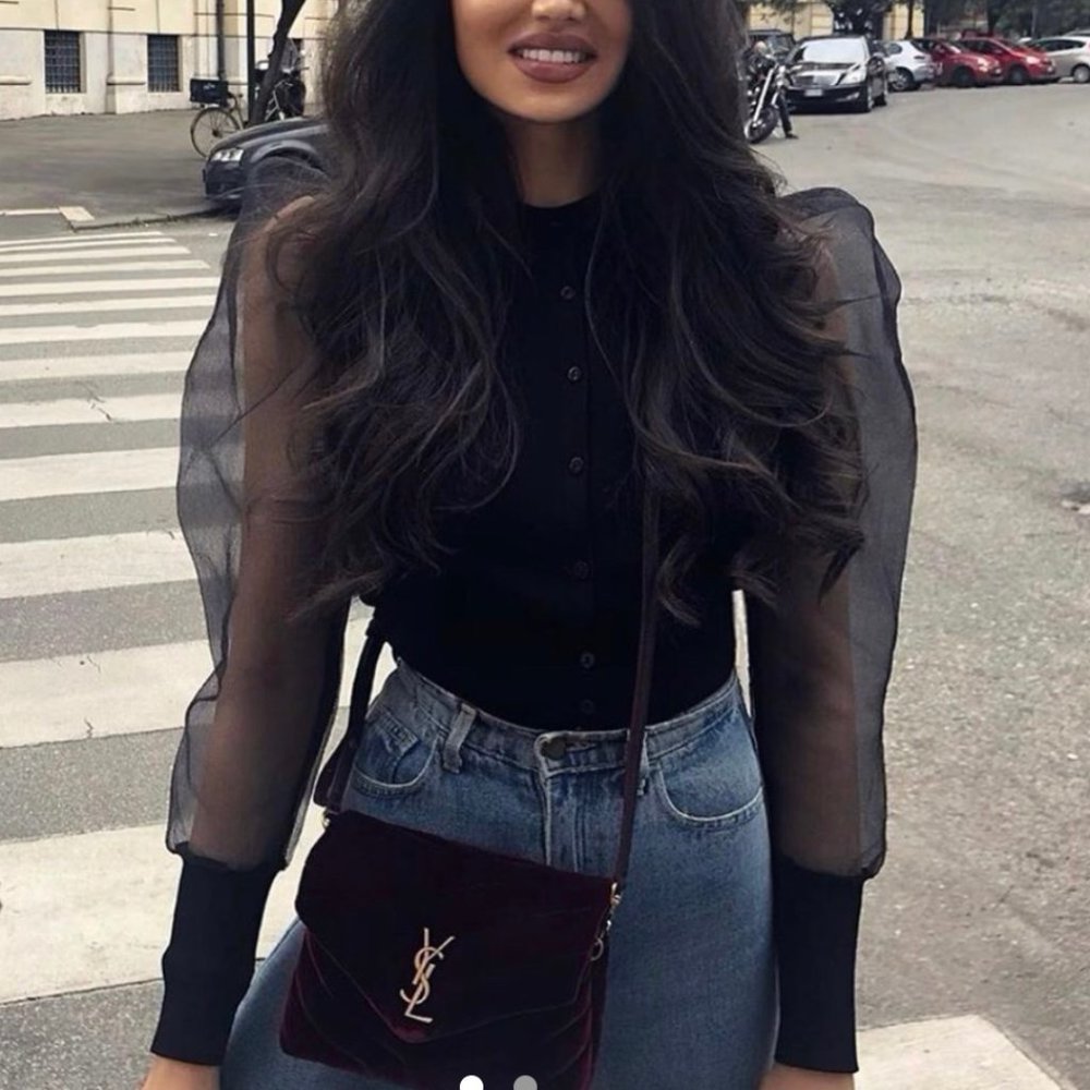 ZARA Organza Puff Sleeve Jacket Top